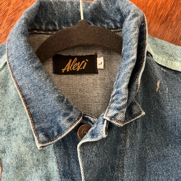 Alexi Hand Painted Originals Denim Jacket, large Size, Horses, derby, equestrian - Picture 3 of 8